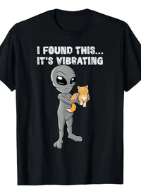 Cat Alien T Shirt Funny Graphic Cotton Crew Neck Tee